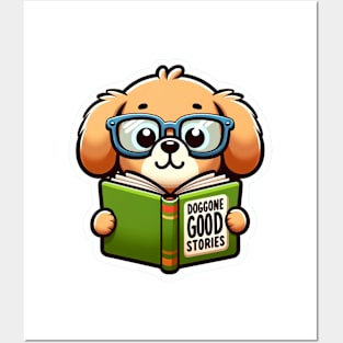 Cute Dog Book Lover Gifts Posters and Art